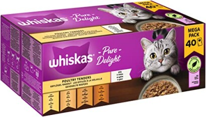 Vergleich von Dehner Premium Katzenfutter gegen Whiskas Katzennassfutter
